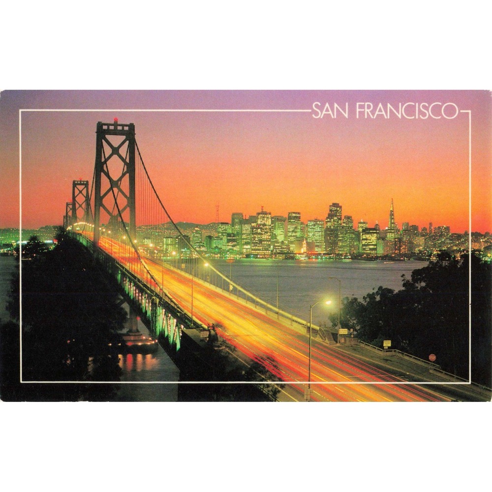 San Francisco Skyline Oakland Bay Bridge Sunset Postcard James Blank 3US CA 309B